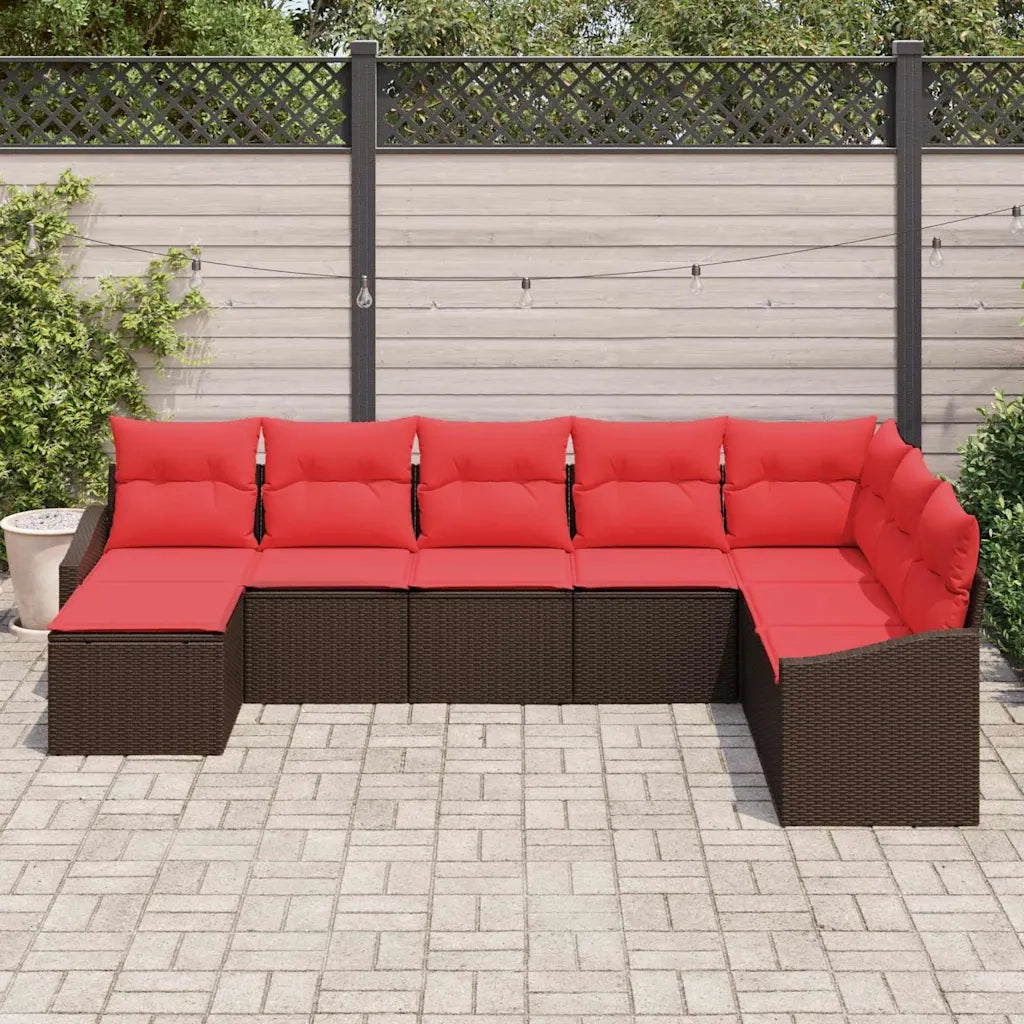 Set di divani 8 pz Marrone polyrattan 3346844