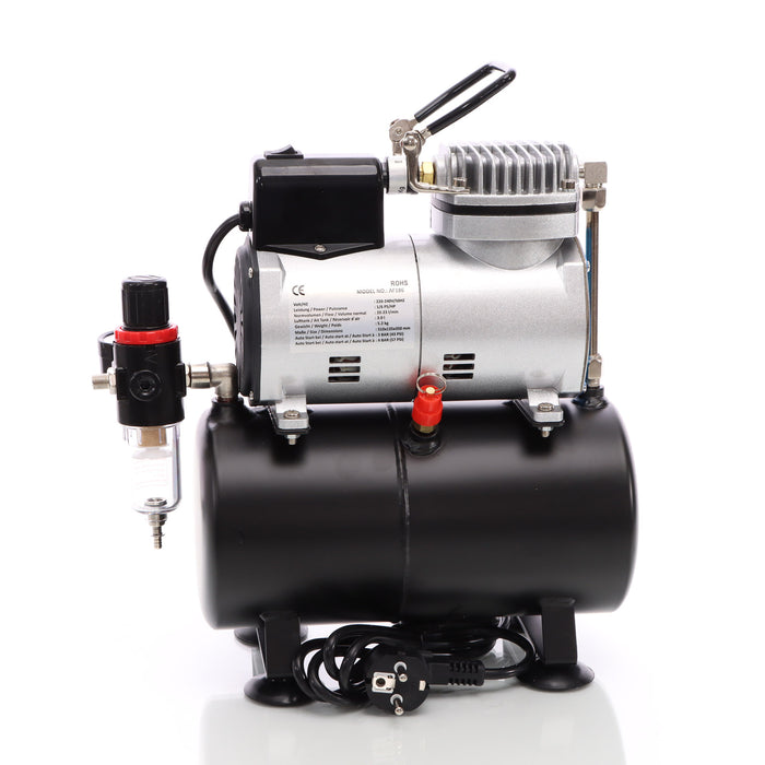 Compressore per aerografo AF186 con serbatoio riduttore di pressione 4 bar Start-stop automatico