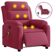 Poltrona Massaggiante | Sedia Relax Reclinabile Elettrica Rosso Vino Velluto