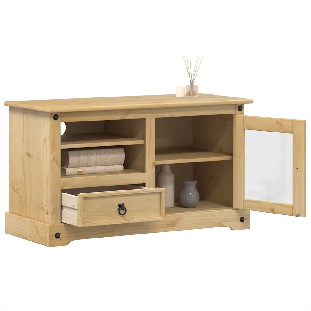Mobile Porta TV Corona 100x45x58 cm in Legno Massello di Pino 4005669