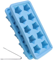 Forme di ghiaccio in silicone a forma di cubetto - forme di ghiaccio con coperchio - stella a cinque punte - 3 pezzi - libero da BPA - materiale di alta qualità - contenitore per ghiaccio