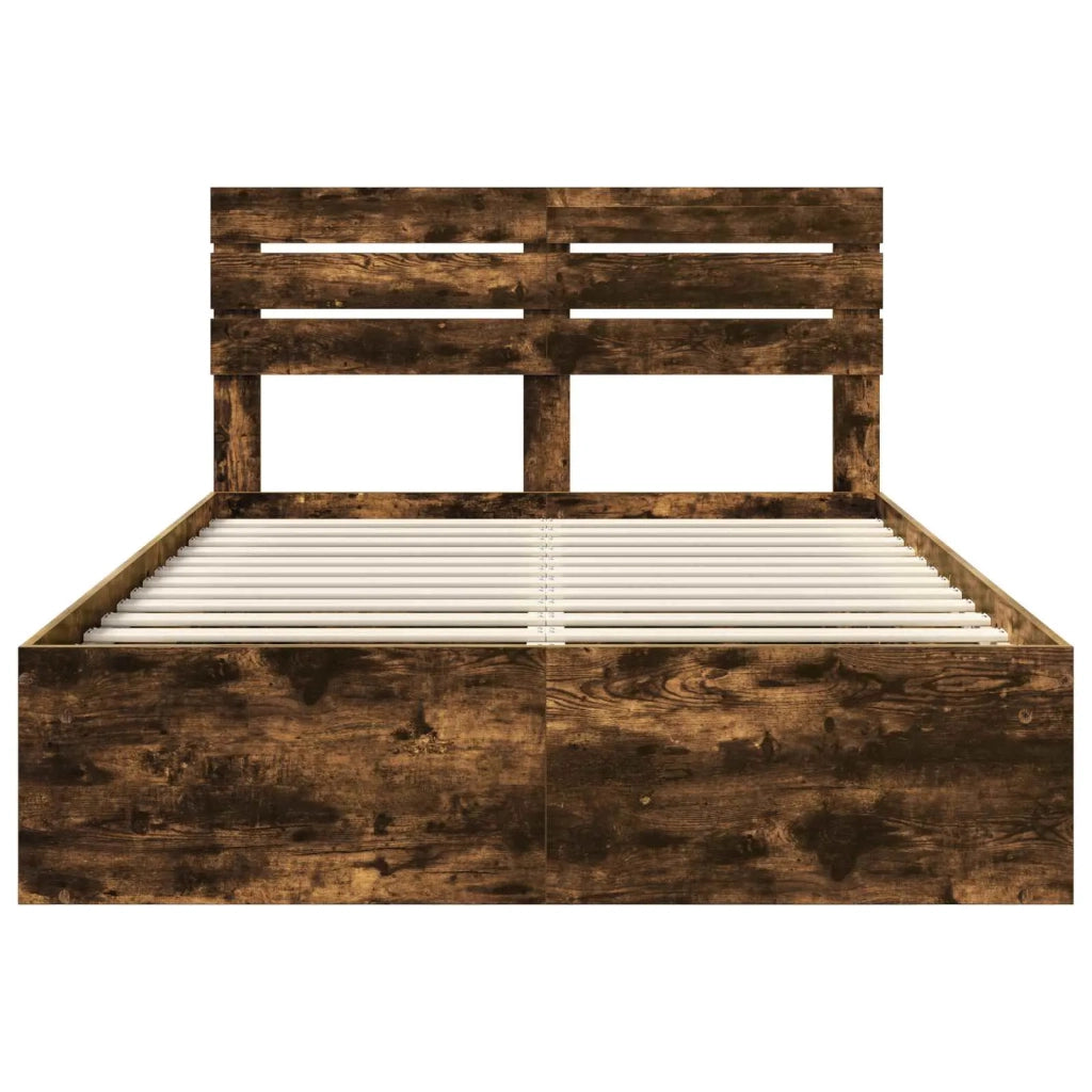 Struttura del letto Rovere fumé 140 x 190 cm Pino massello 3411419