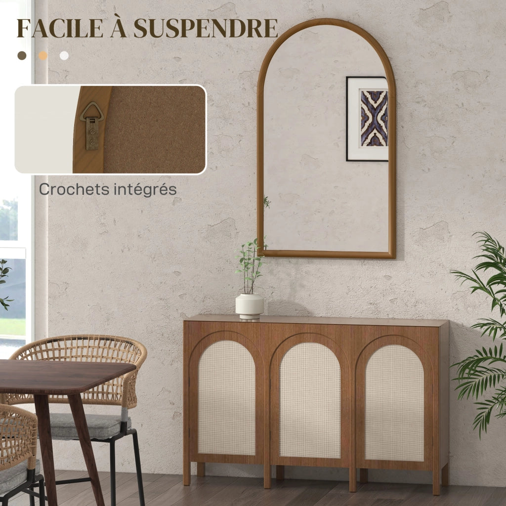 Specchio da parete ad arco ¨C zephmum ¨C 110x65 cm marrone scuro