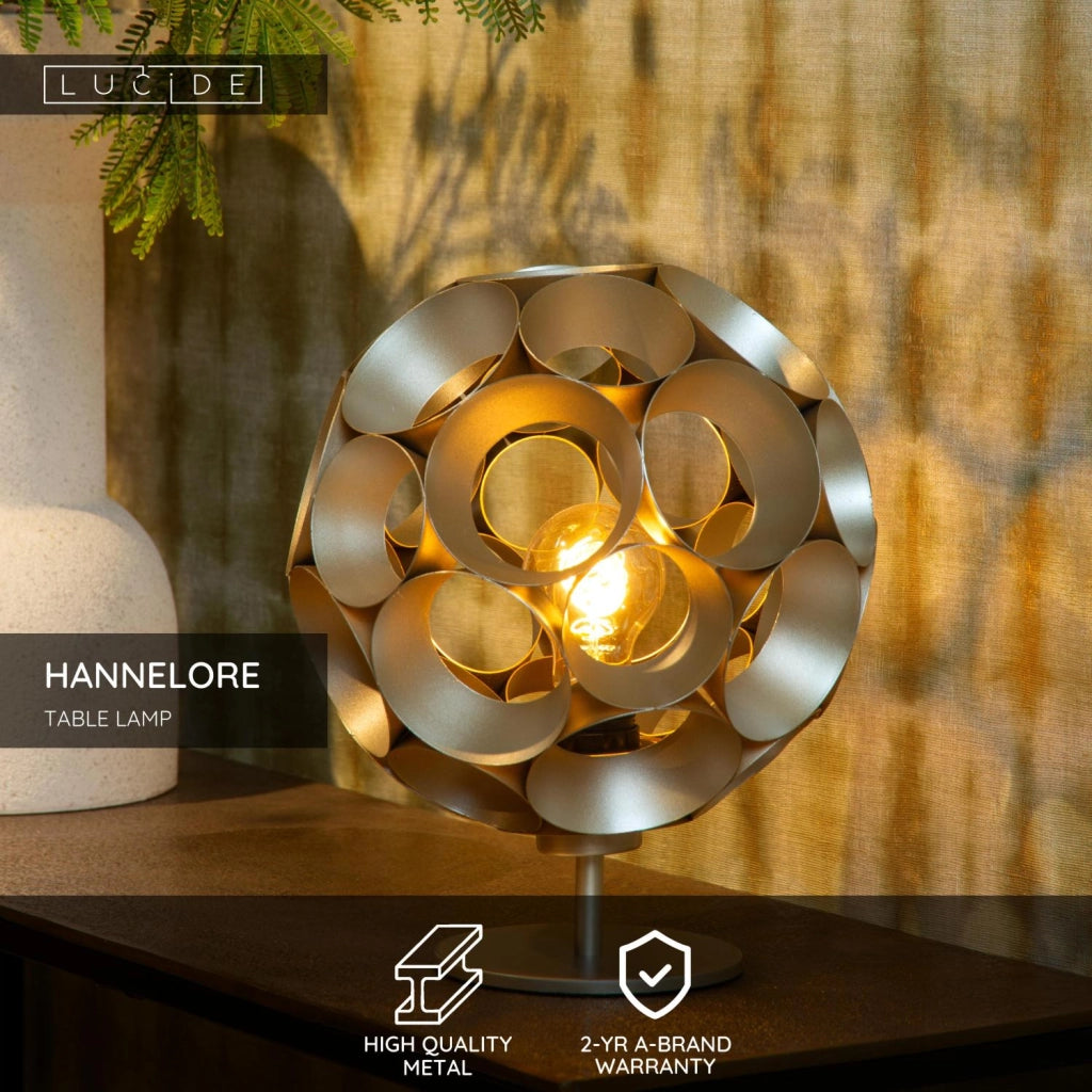 Lampada da tavolo Art Déco 1xE27 oro ottone HANNELORE