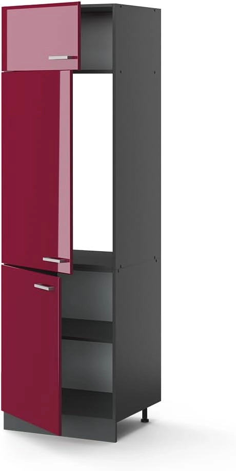 Armadio frigorifero R-Line, Rosso lucido, 60 cm, per la libera combinazione all'interno di sistemi cucina modulari