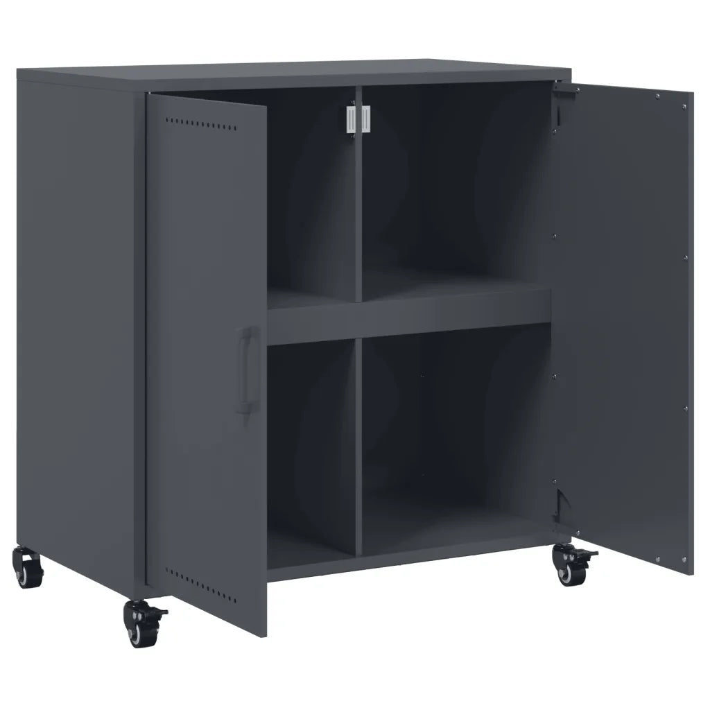 Credenza | Madia | Buffet da pranzo | Armadio da pranzo Antracite 68x39x72 cm in Acciaio