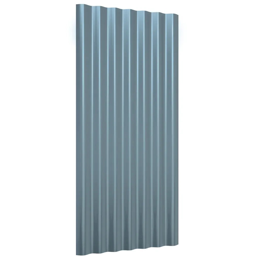 Pannelli Tetto 12pz Acciaio Zincato Grigio 80x36cm 319134