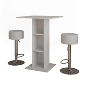 Vicco tavolo bar con sgabelli Bianco 75 x 75 cm con 2 sgabelli da bar