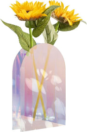 Vaso trasparente in acrillo - Vaso di fiori 24 cm alto - Design curvilineo di tendenza - Vaso lucido - Vaso decorativo di fiori