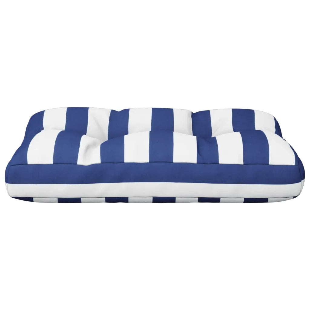 Cuscino per Pallet Strisce Bianche e Blu 60x40x12 cm in Tessuto 360572