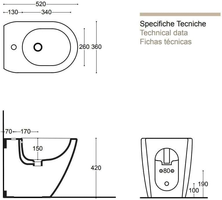 Sanitari filoparete senza brida Althea Cover in ceramica bianca wc+ bidet + sedile soft close slim