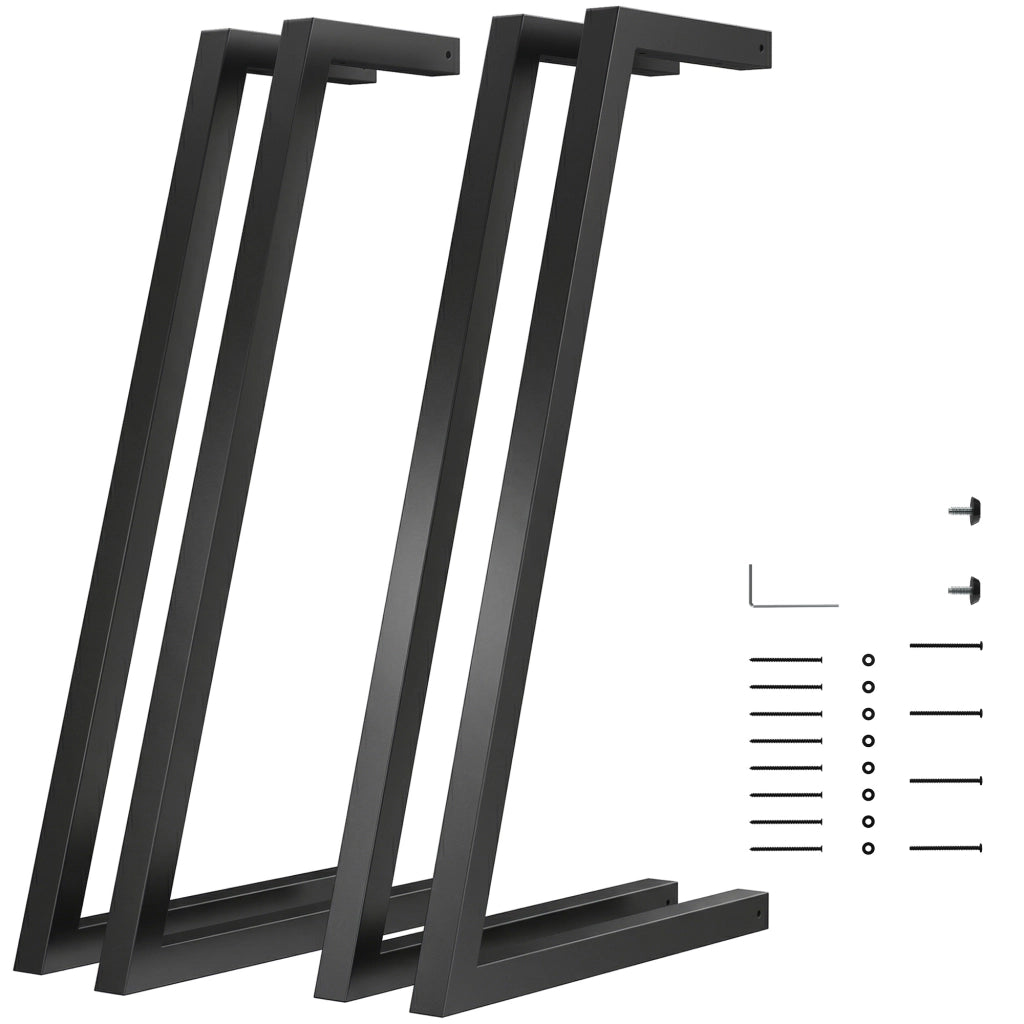 Gambe per Tavolo Quadrate Industriali Regolabili ¨C zephmum ¨C Nero 43x3x72 cm