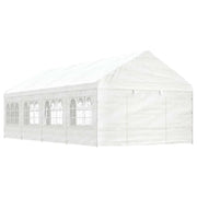 Gazebo con Tetto Bianco 8,92x4,08x3,22 m in Polietilenecod mxl 125161