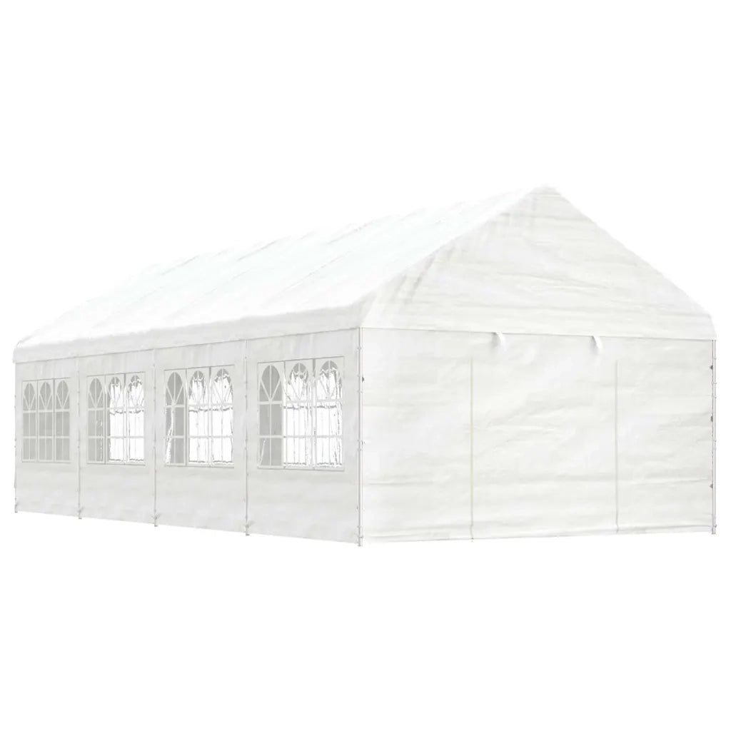 Gazebo con Tetto Bianco 8,92x4,08x3,22 m in Polietilenecod mxl 125161