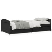 Dormeuse con 2 Cassetti senza Materasso-Divano Letto Nero 90x200 cm IRUN 911686