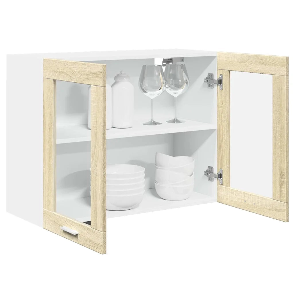 Mobile Pensile Â“LyonÂ” Vetro Rovere Sonoma 80x31x60cm