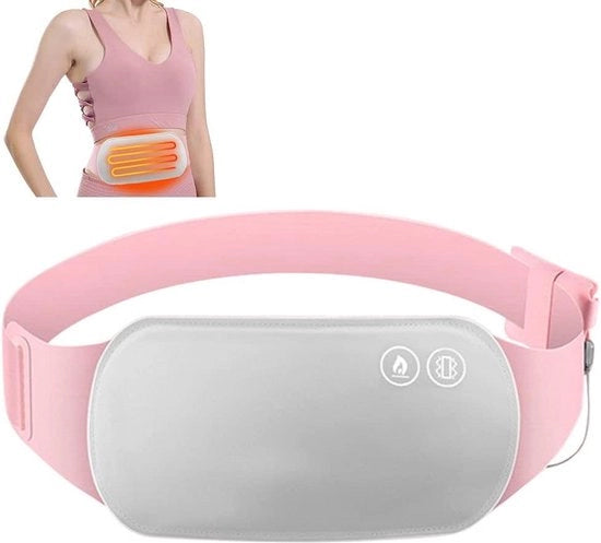 Gordine termica con massaggio vibrante - Cintura per crampi e riscaldamento regolabile - 3 livelli di temperatura - Allevia il dolore lombare - Portatile.