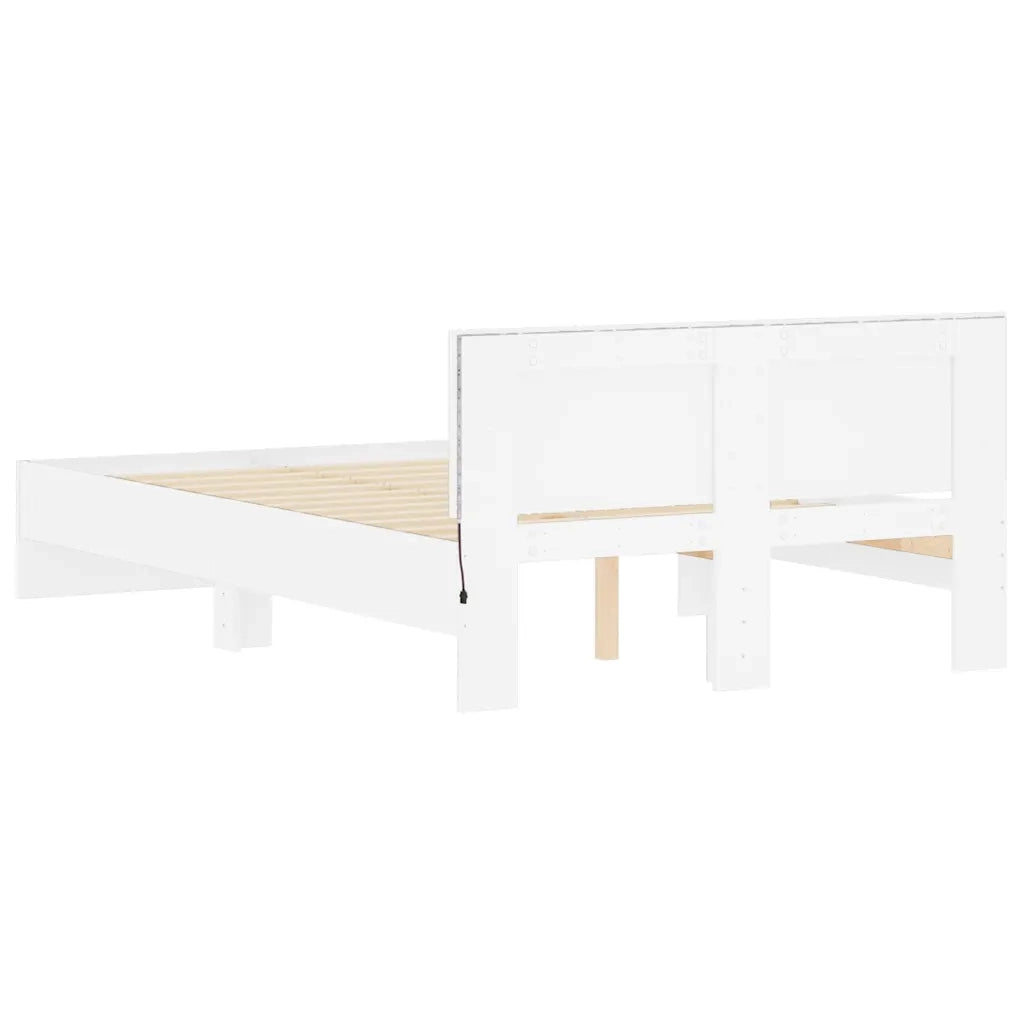 Giroletto con Testiera e LED Bianco 120x190 cm 3207637