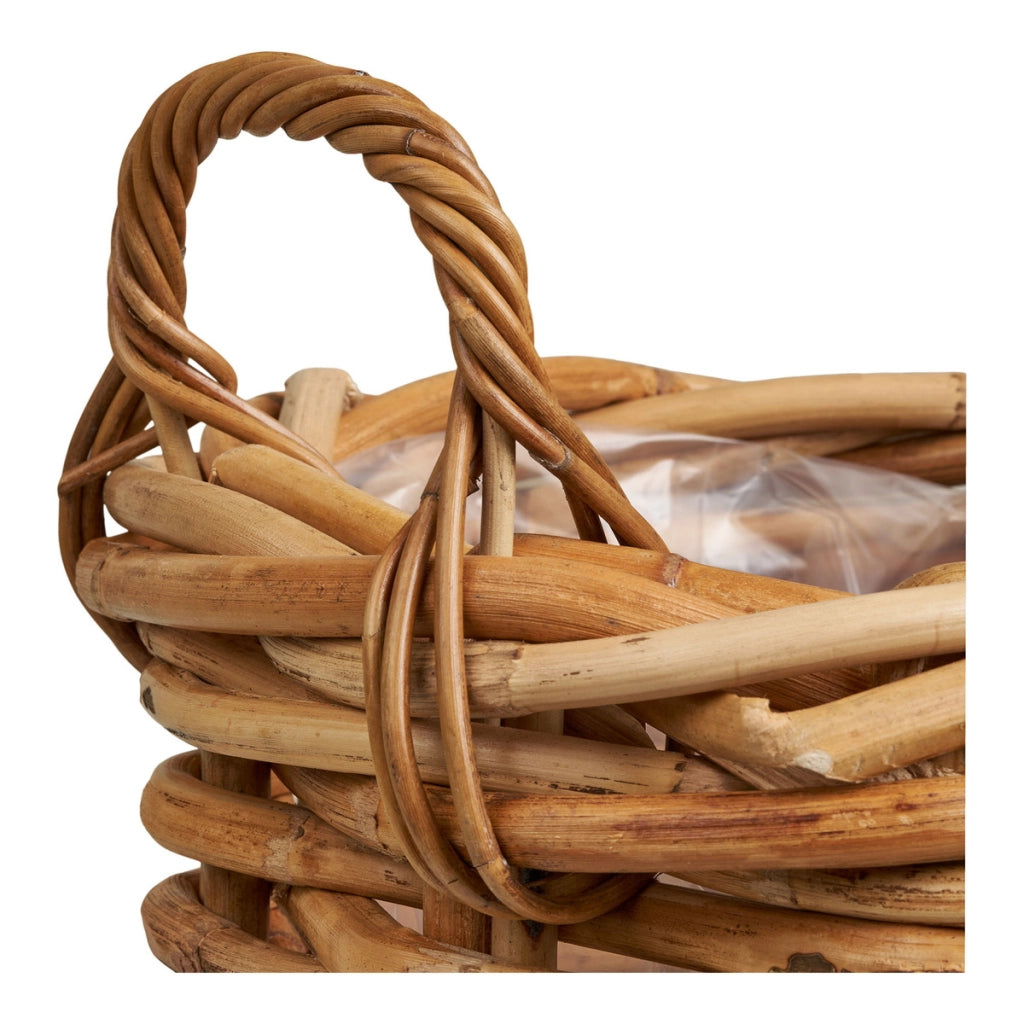 Burton - Set 3 cesti in rattan kubu naturale di misure diverse