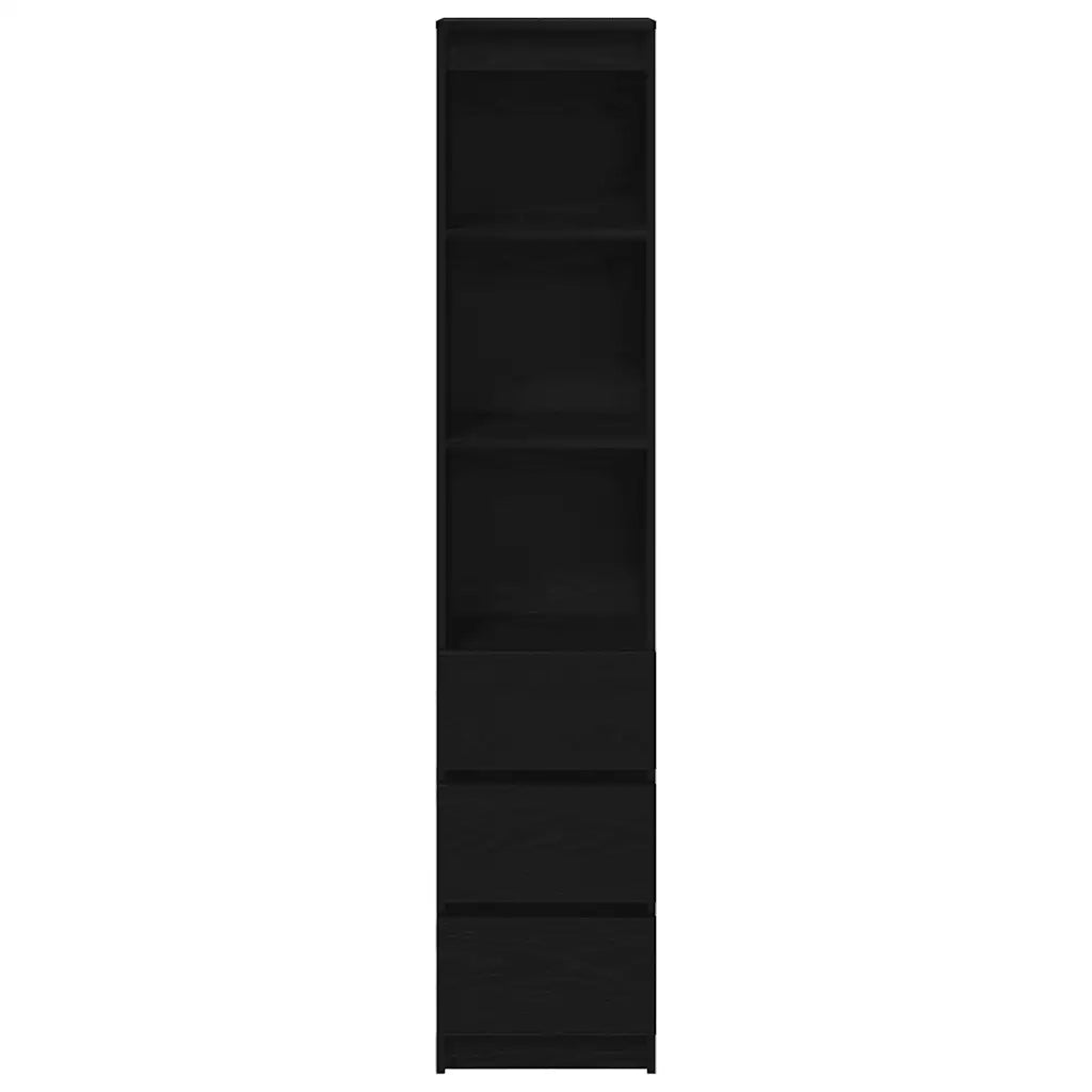 Credenza Rovere Nero 37,5x35x180 cm in Legno Multistrato 861662