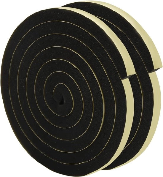 Nastro di Sigillatura a Spuma - 12 mm x 12 mm - Sigillatura Finestra - Adesivo Auto - 4 m/2 Rotoli - Nastro di Sigillatura per Porte e Finestre - Nastro Chimico per Isolamento Acustico e Impatti