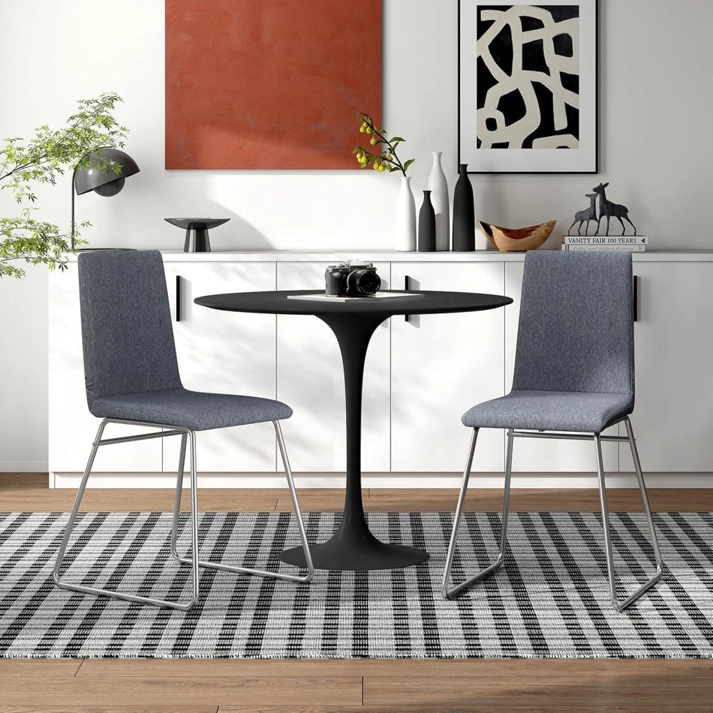 Set di 2 Sedie per Sala da Pranzo 52 x 47 x 88 cm, Sedie Imbottite per Cucina con Schienale Pieghevole e Struttura in Metallo, Adata per Ristorante, Grigio