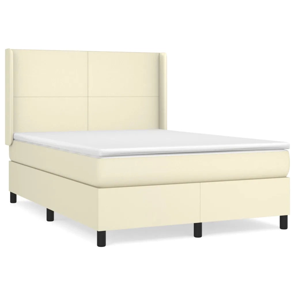 Giroletto a Molle con Materasso Crema 140x200 cm in Similpelle 3132383