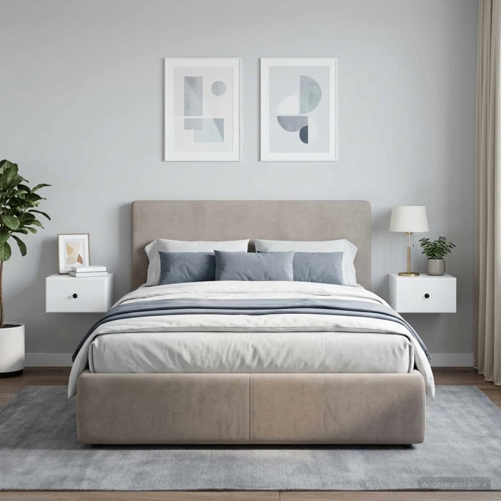 Mobiletto da notte a muro 2 pcs Bianco 34,5 x 33 x 20 cm 899106
