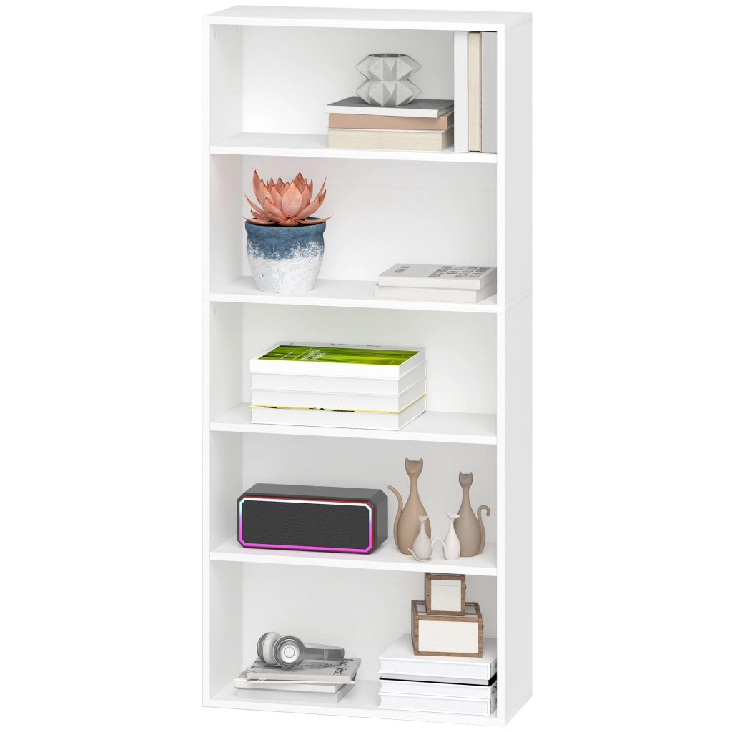 Libreria con 3 Ripiani Aggiustabili ¨C zephmum ¨C 60x24x133,5 cm Bianco