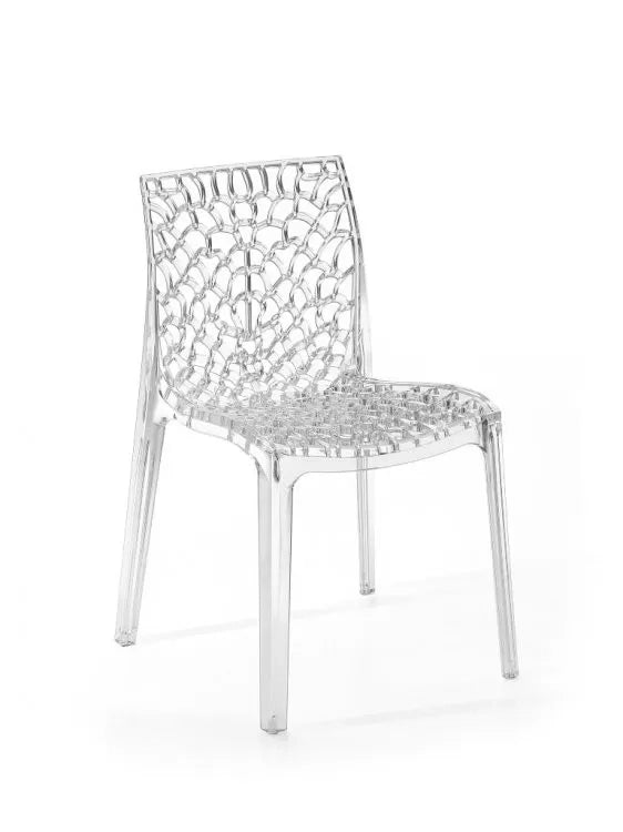 Set 4 sedie design moderne policarbonato traforate