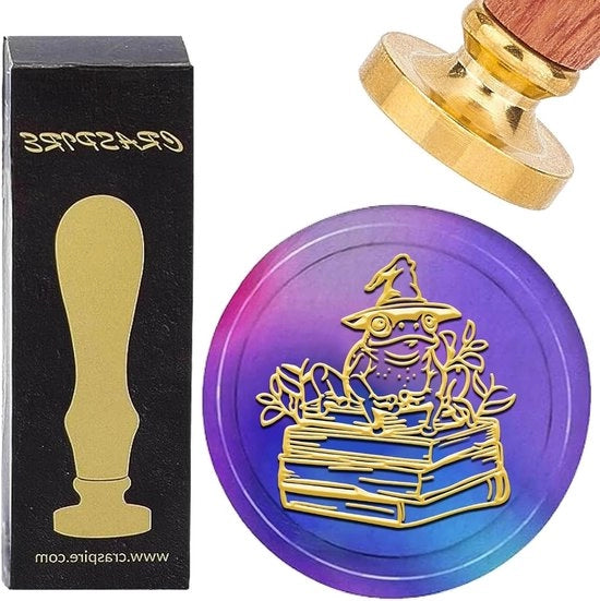 Suggello in Cera Vintage 25mm per Libri e Buste - Stampa in Ottone con Manico Retro - Inviti di Matrimonio & Regali per il Ringraziamento