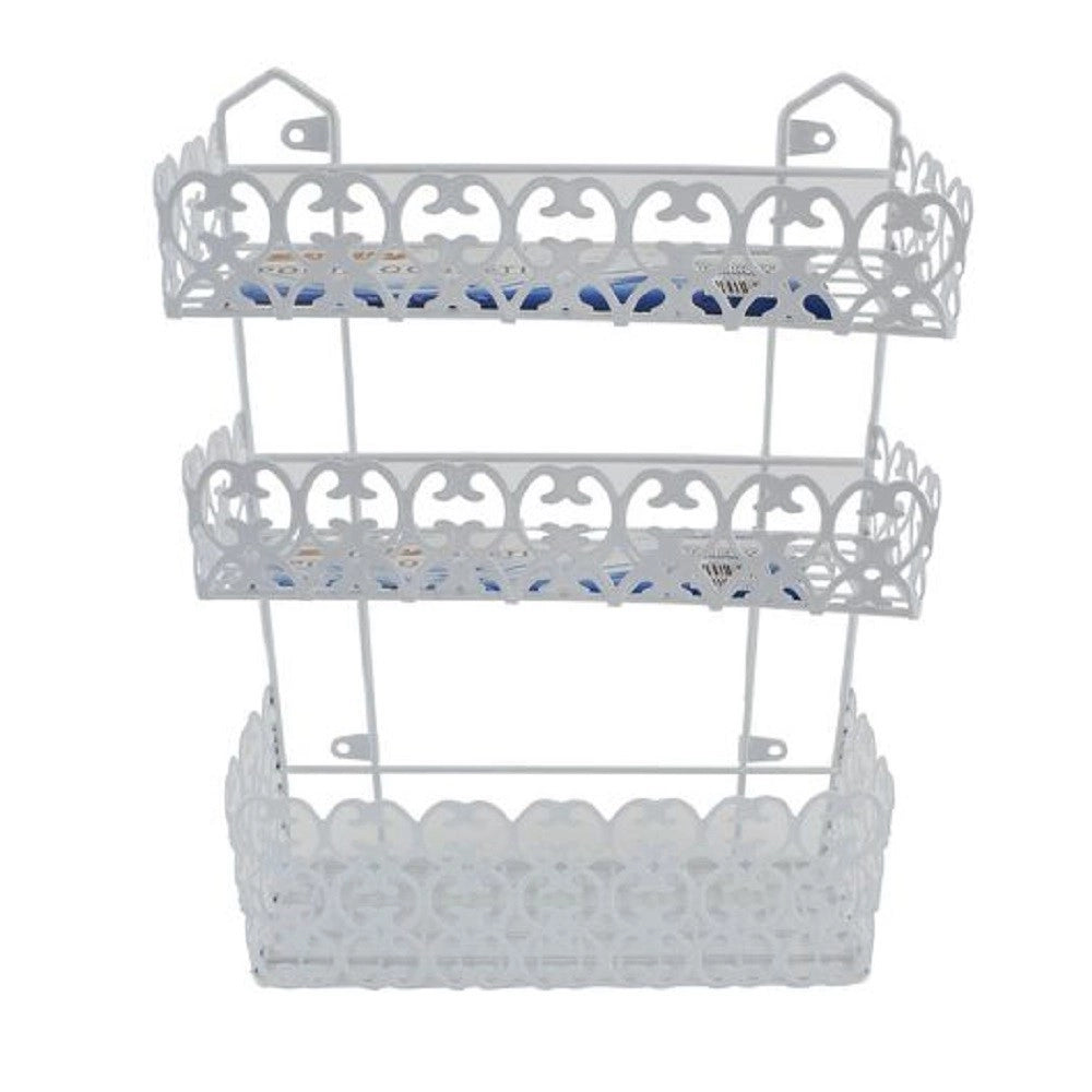 Trade Shop - Portaoggetti Sapone Bagnoschiuma 3 Piani Ripiani Appoggio Bagno Da Parete 52526 -
