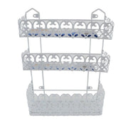 Trade Shop - Portaoggetti Sapone Bagnoschiuma 3 Piani Ripiani Appoggio Bagno Da Parete 52526 -