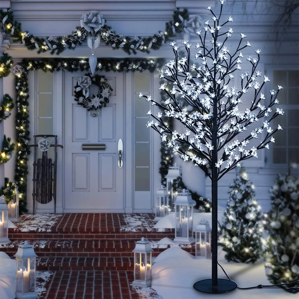 Albero Ciliegio Luce a LED 180cm con Telecomando e Timer 8 Modi Illuminazione Interno Esterno