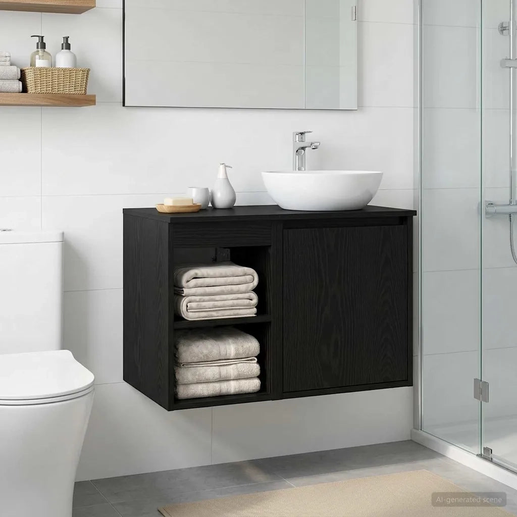 Armadio Bagno In-between Rovere Nero 30 x 44,5 x 50 cm 890351