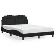 Letto Viana con Materasso Nero 140x200 cm in Similpelle