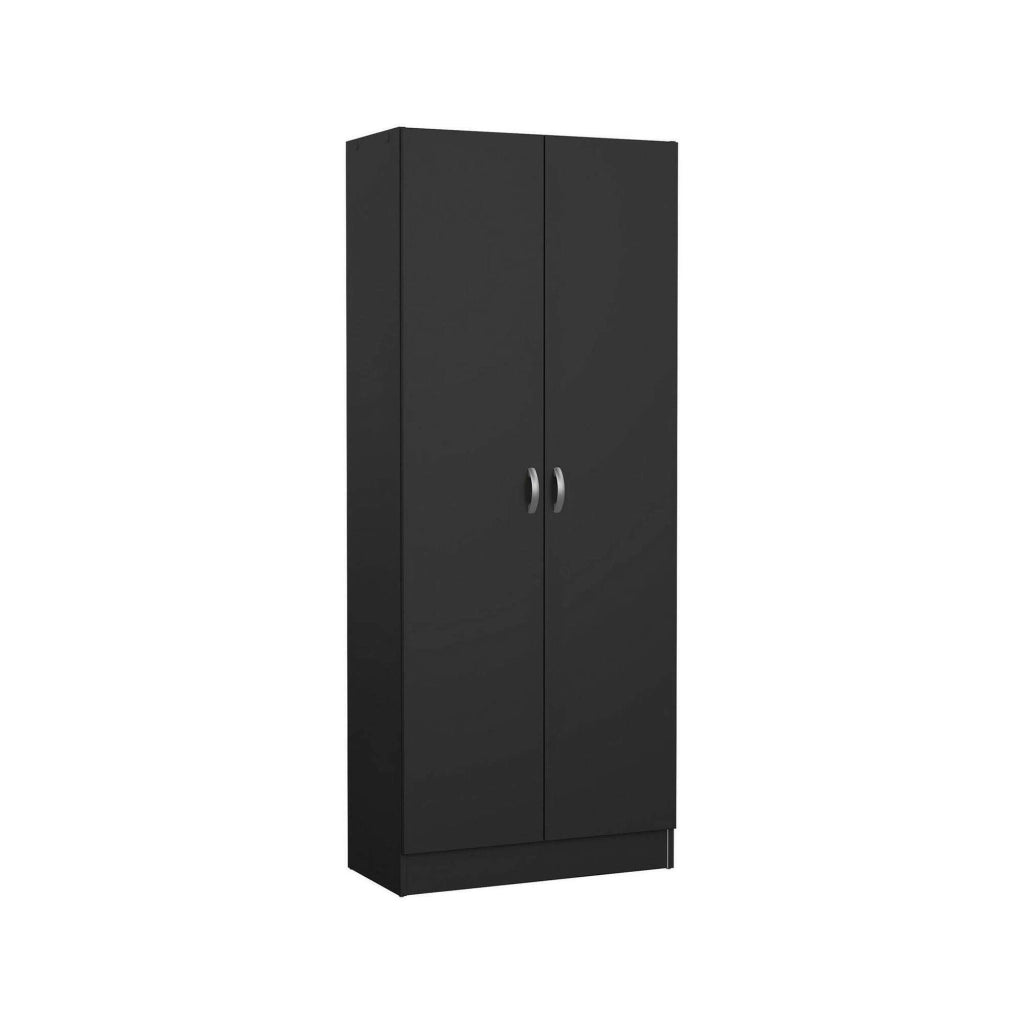 Scarpiera Erinni, Mobile portascarpe, Armadio da ingresso multiuso, Mobiletto per calzature, 69x35 h170 cm, Nero