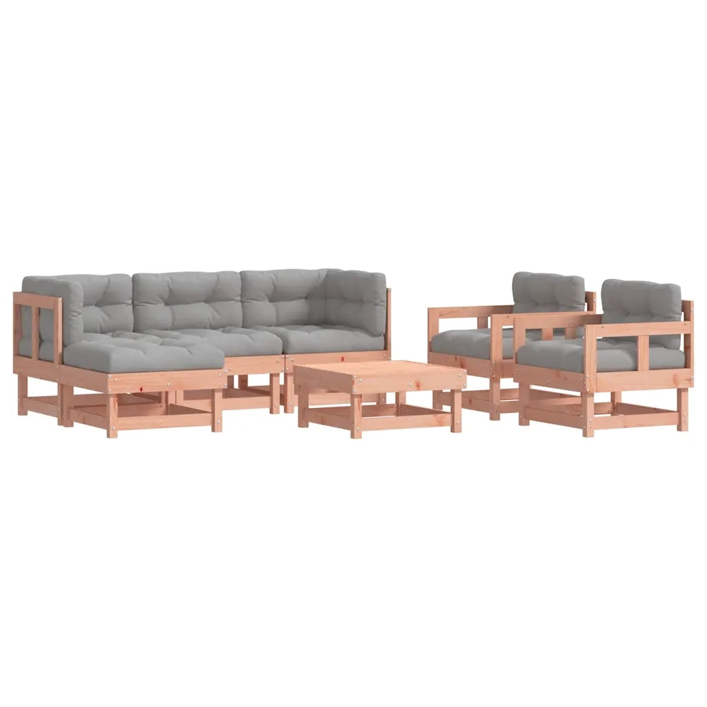 Set Divani Giardino 7 pz con Cuscini Legno Massello di Douglas 3185813
