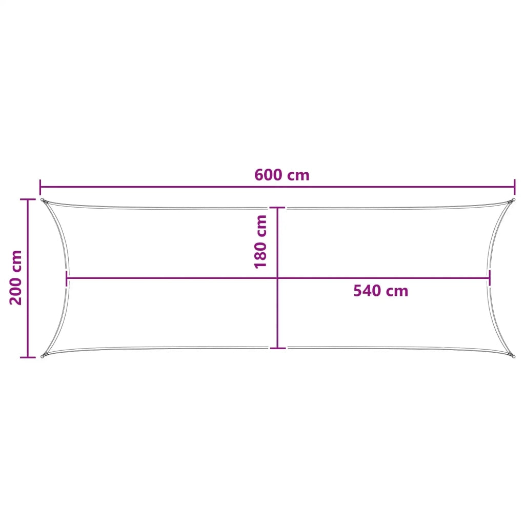 Telo Ombra 2 x 6 m HDPE Rettangolare Verde Scuro 42032708