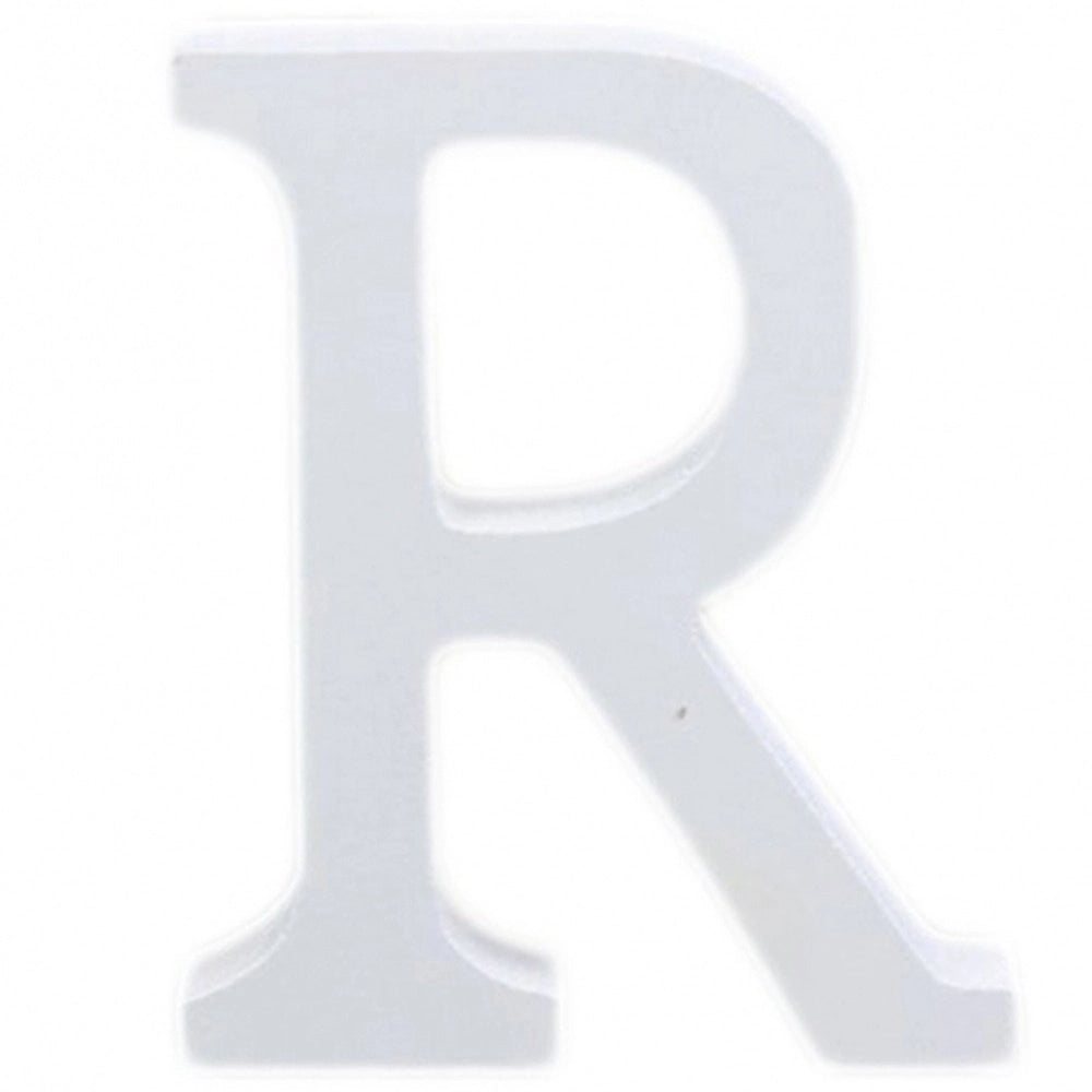 Trade Shop - Lettera R Legno Bianco 11cm Decorazione Confettata Matrimoni Compleanno Promessa -