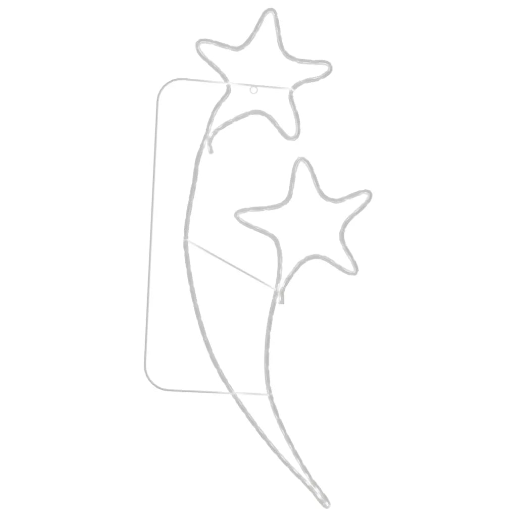 Stringhe Luci a Forma di Stella 8pz Bianco Caldo 125,5x53x4,5cm 3154325