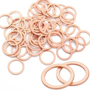 50 Pacchi di Guarnizioni di Sigillazione a Contatto M14 x 18 x 1 in Rame - Set di Guarnizioni di Sigillazione in Rame - Guarnizione per Viti, Auto, Navi, Generatori, Macchine