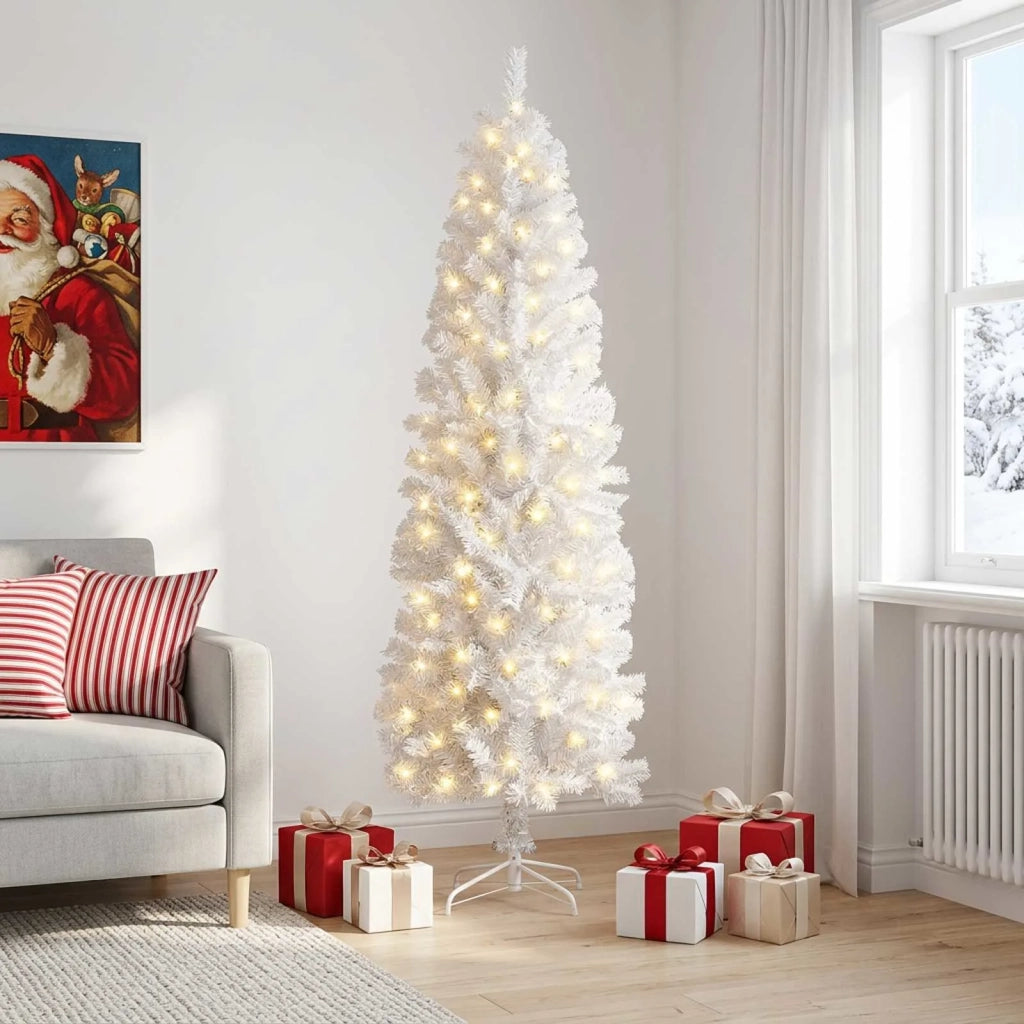 Albero di Natale Artificiale Sottile 210 cm 300 LED 3461038