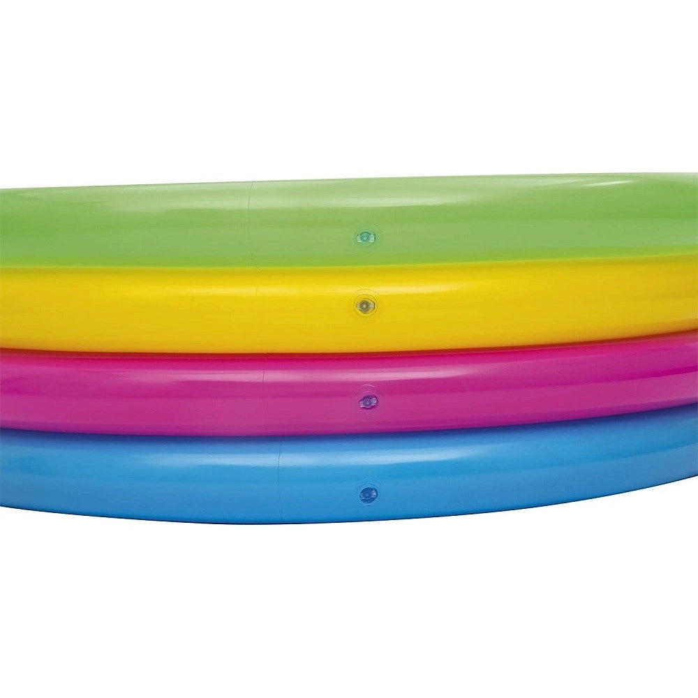 Trade Shop - Piscina Gonfiabile Arcobaleno Per Bambini A 4 Anelli Colorati 157 X 46 Cm 51117 -