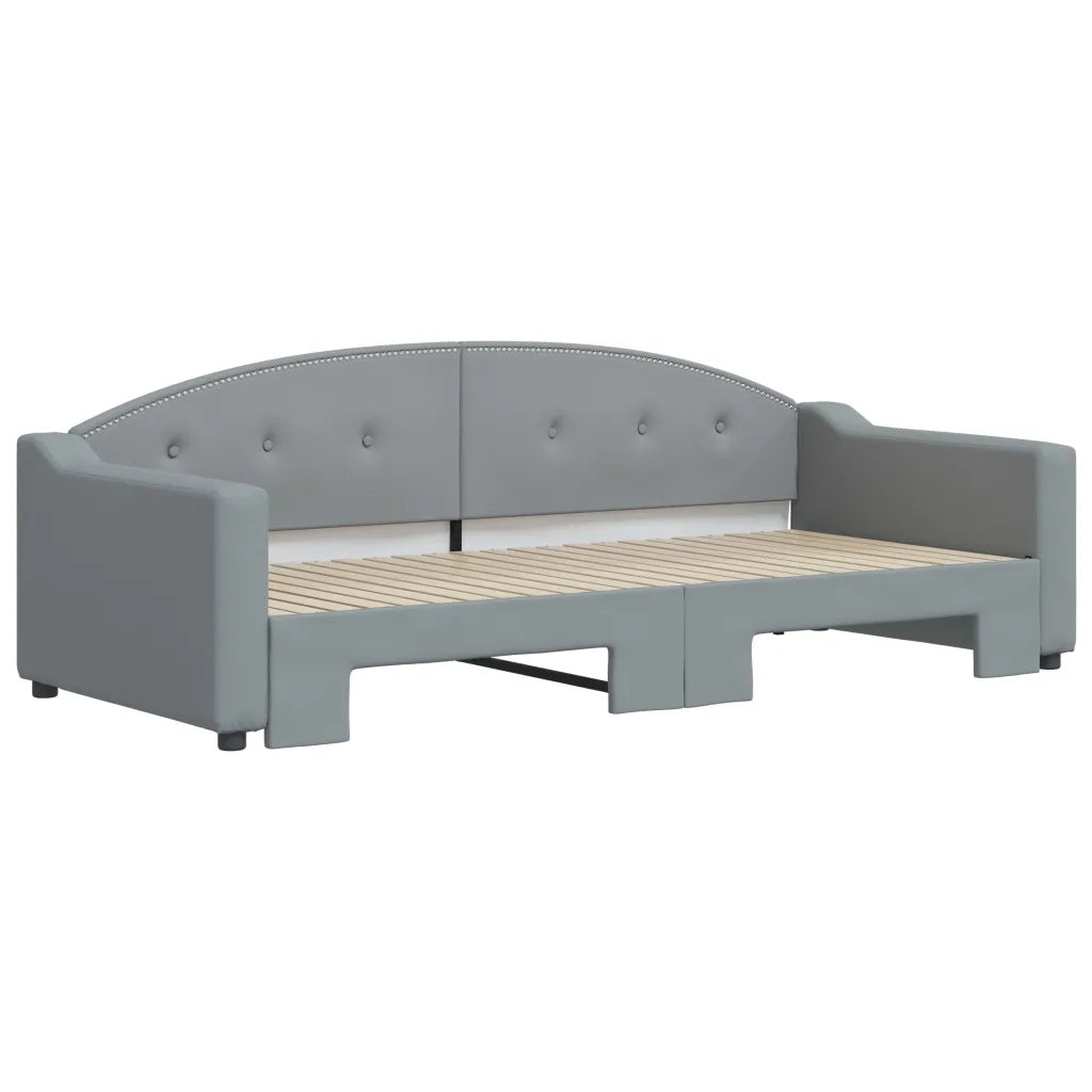Divano Letto con Letto Estraibile Grigio Chiaro 90x200 Tessuto 3197530