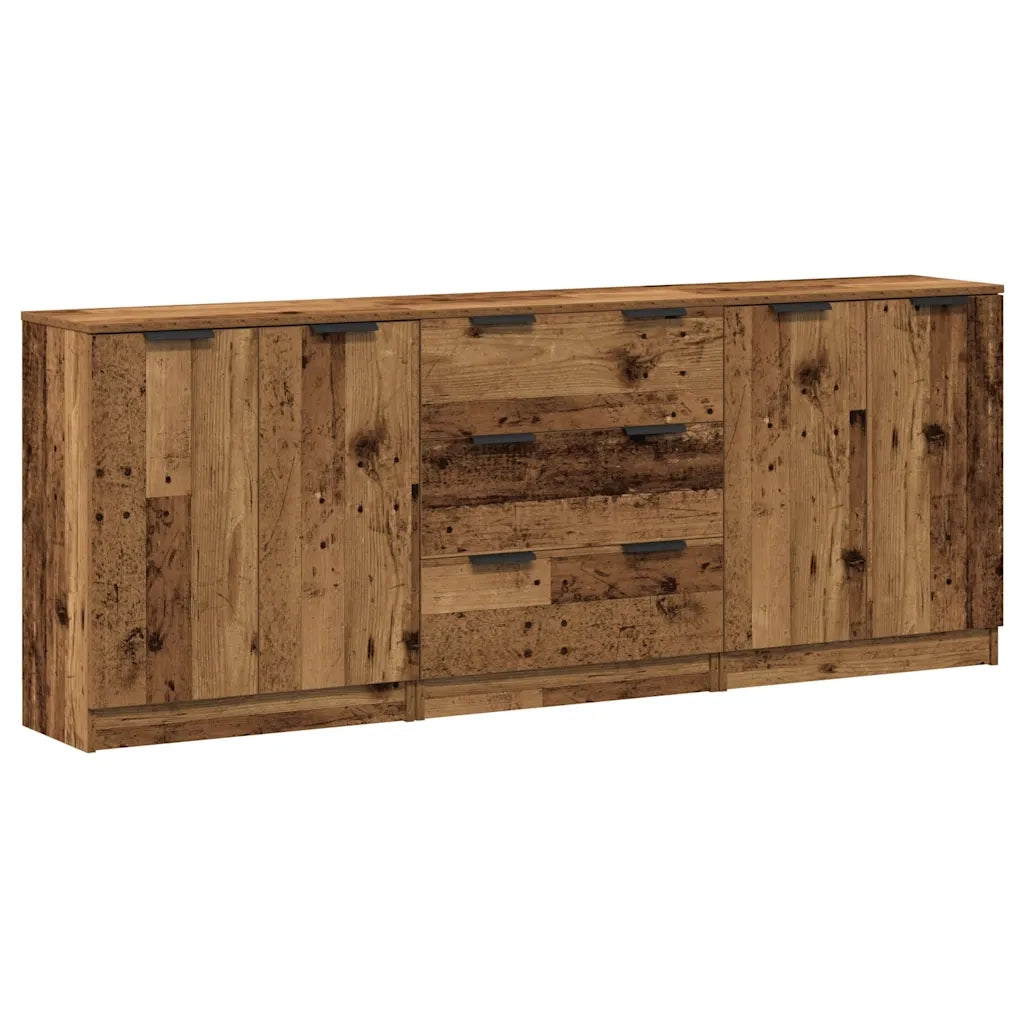 Credenze 3 pz Legno Antico 60x30x70 cm in Legno Multistrato 3329225