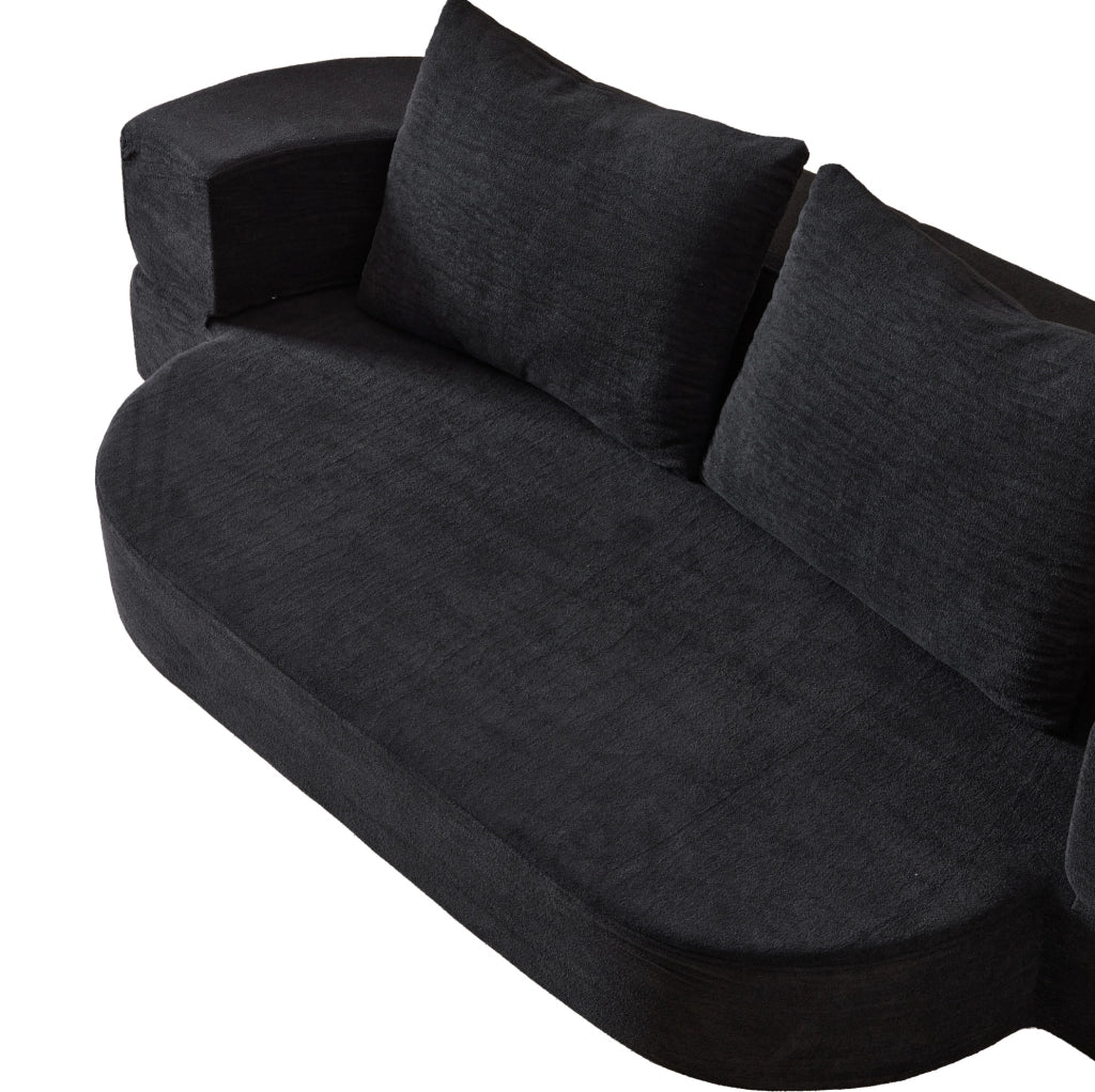 Divano letto pieghevole multifunzione 3 in 1 in flanella; nero