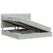 Letto con contenitore e materasso Grigio Chiaro 200 x 200 cm 3459651