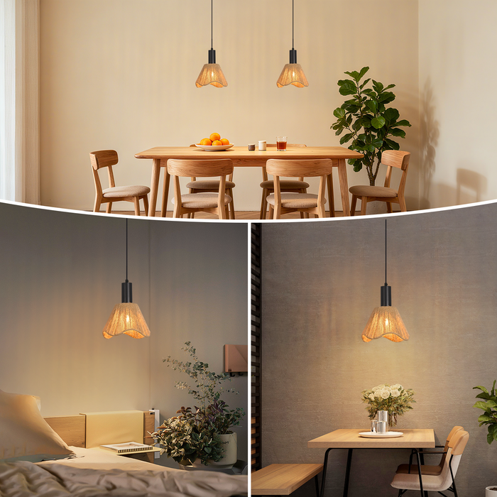 Lampada a sospensione ZMH E27 in stile vintage a 1 luce nera altezza regolabile