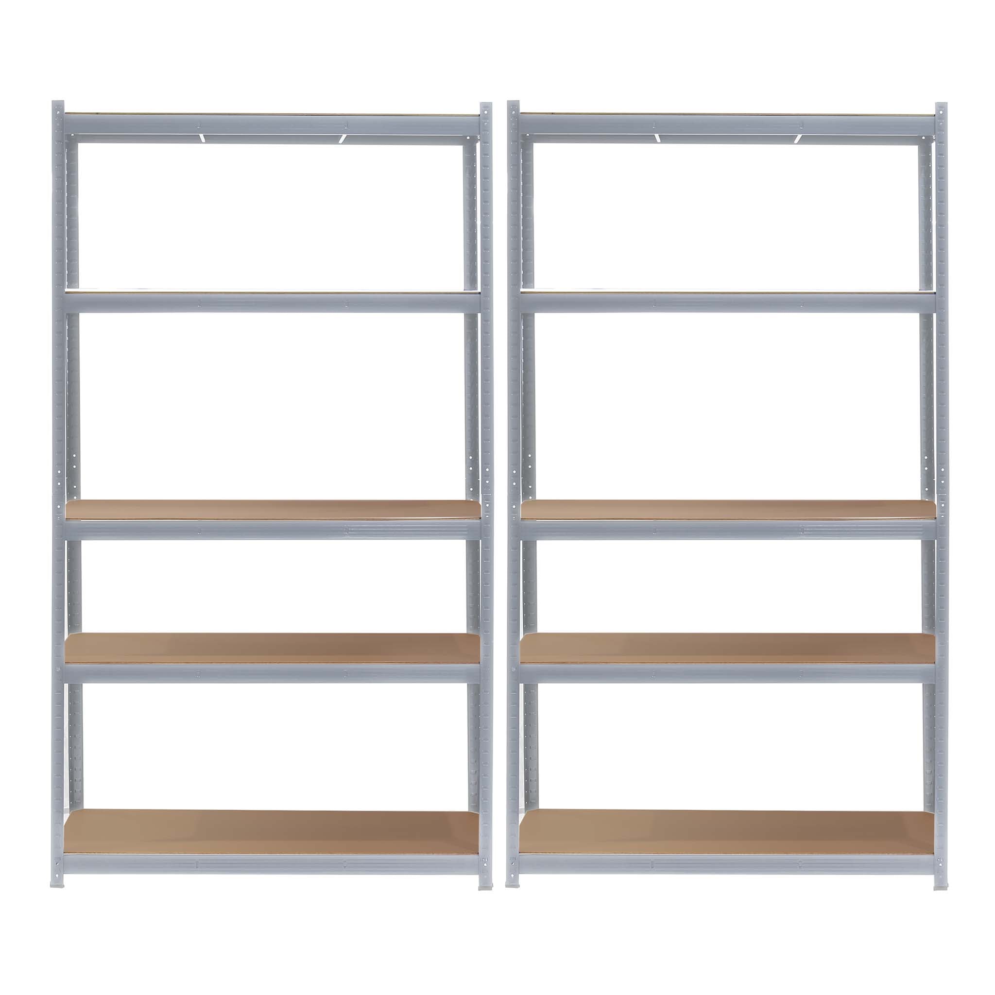 Set 2x Scaffali zincati a incastro per carichi pesanti 100x50x200cm 5 ripiani 200kg/piano